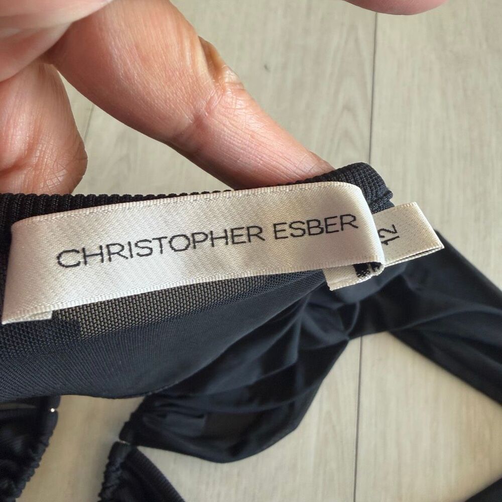 Christopher Esber black womens mini dress size 12 - Picture 8 of 12